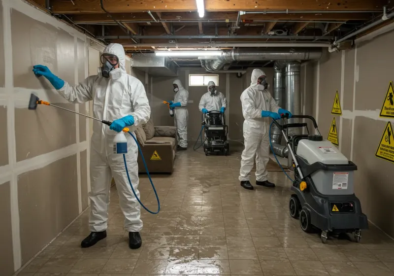 Basement Moisture Removal and Structural Drying process in Waldo, AR